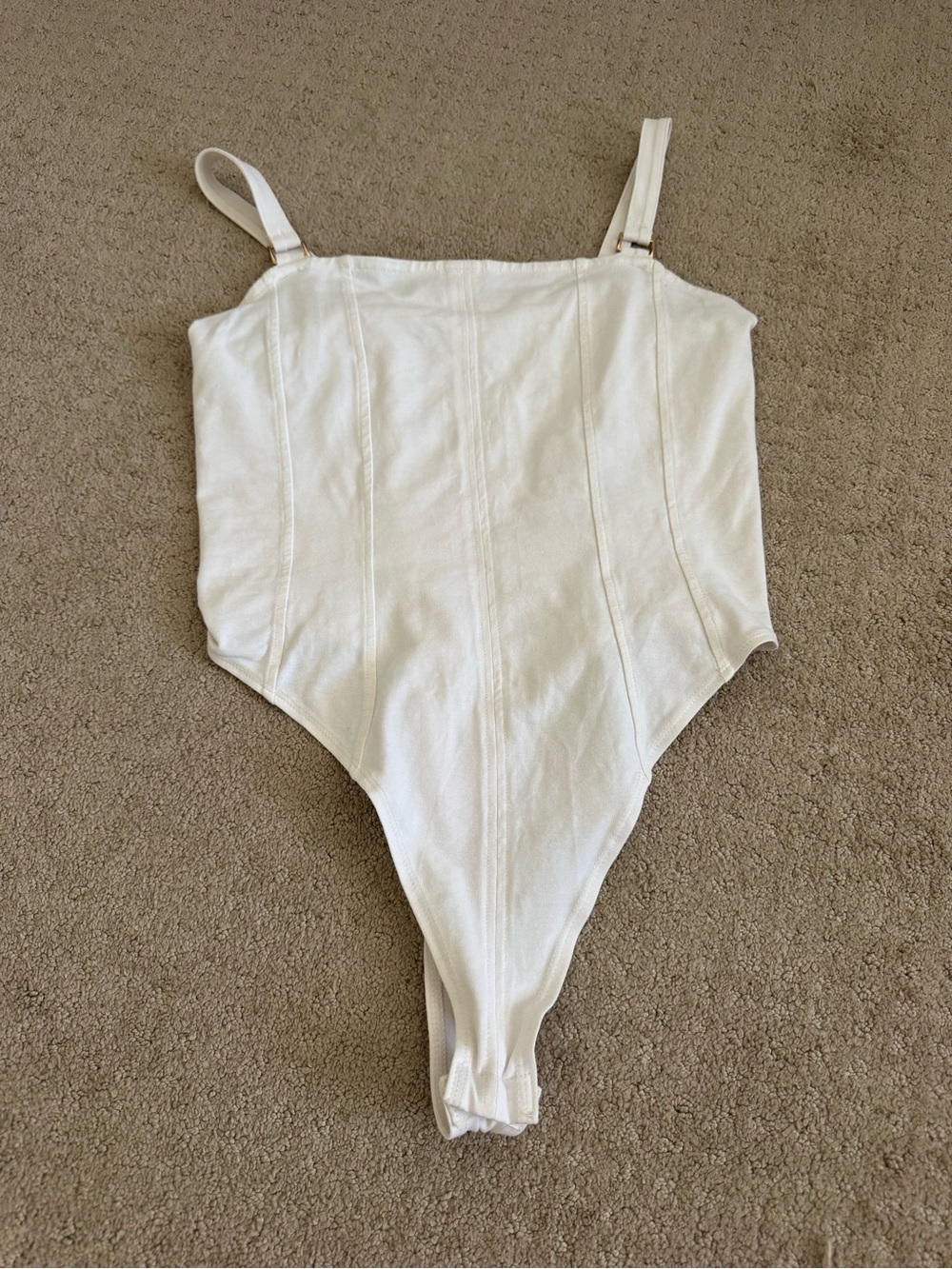 H&M White Ribbed One-Piece Bodysuit
